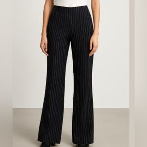 Ralph Lauren Black Label wool straight leg Black classic Pinstripe Pants size 2